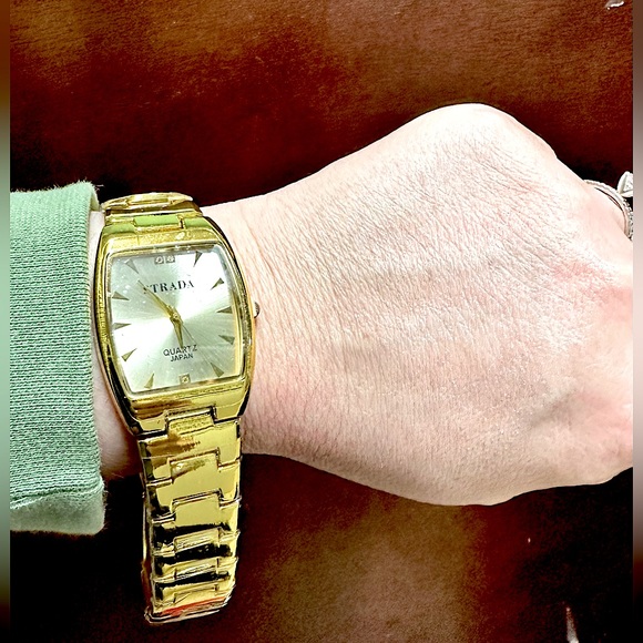BRAND NEW: MEN’S LUXE GOLD “STRADA” LINKED FASHION WATCH - Picture 10 of 16